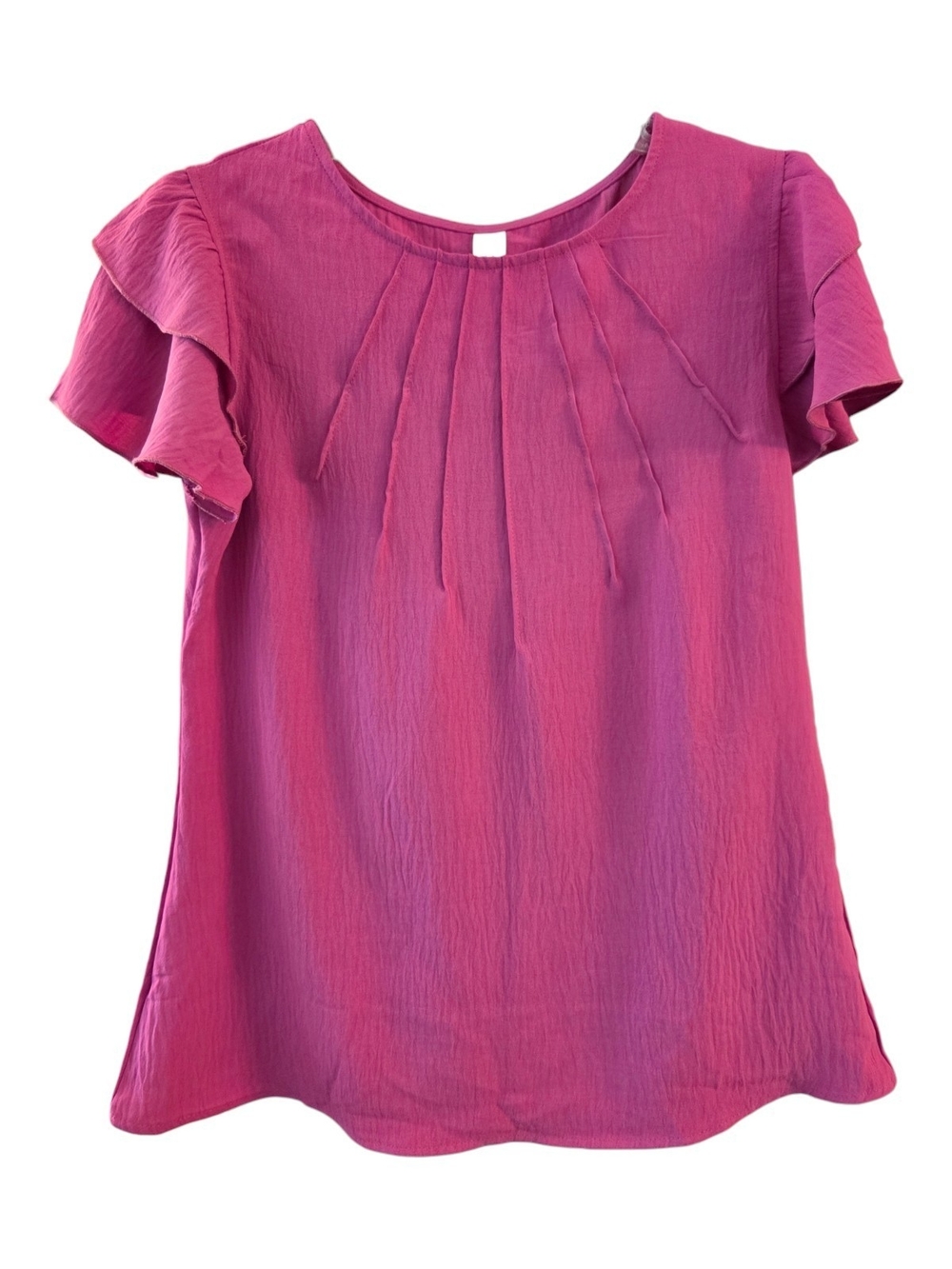 Blooming Jelly 'Orchid Pink' Pleat-Front Ruffle-Sleeve Blouse - Size M